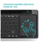 Rii K18 Plus Draadloze 2.4GHz USB 3-LED-Multimedia Toetsenbord met achtergrondverlichting en multi-touch groot trackpad - Zwart