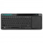 Rii K18 Plus Draadloze 2.4GHz USB 3-LED-Multimedia Toetsenbord met achtergrondverlichting en multi-touch groot trackpad - Zwart