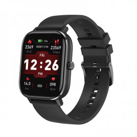 DrPhone GTE3 Smartwatch - IP67 - Hartslagmeter/ Stappenteller / Bloeddrukmeter - Sportfuncties - Notificaties - Zwart