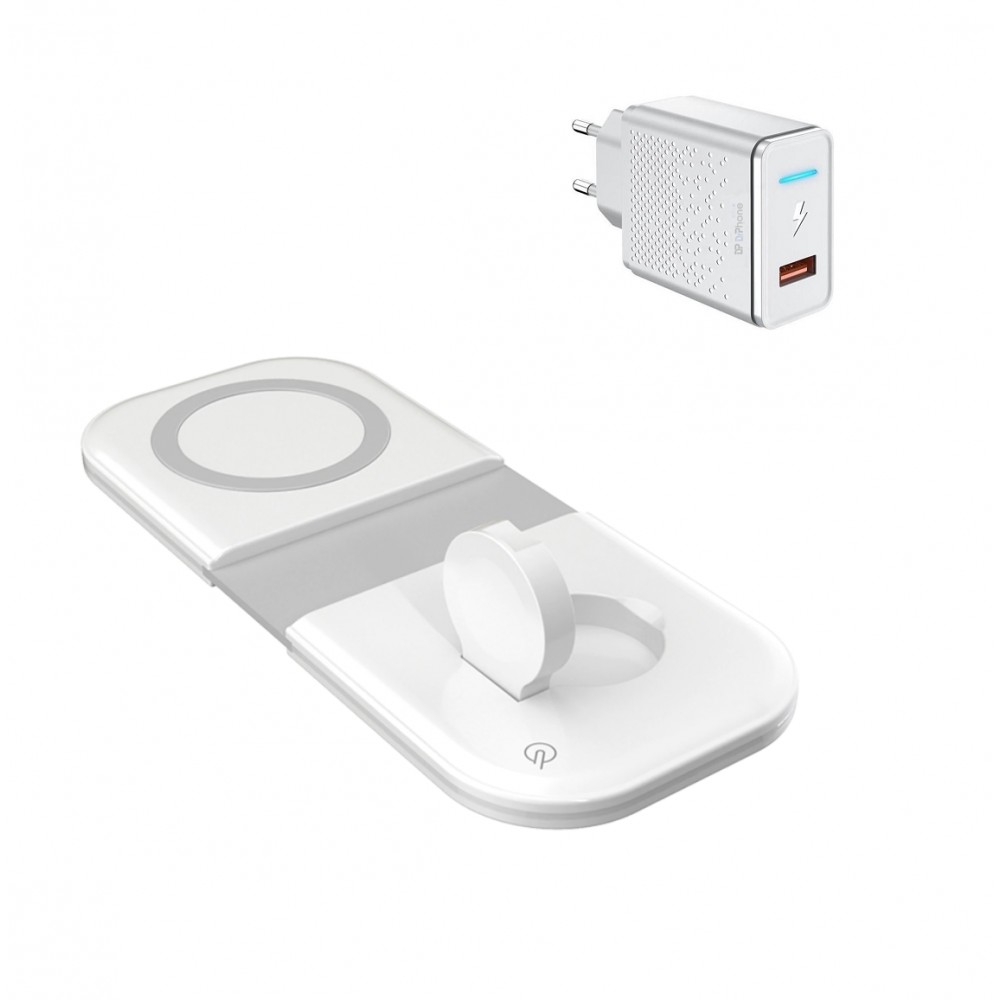 DrPhone iOM - Opvouwbare Lader - Qi Magnetische Snelle Oplader - Geschikt Magsafe - iPhone 12 Airpods