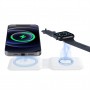 DrPhone iOM2 - 15W Opvouwbare Lader - Qi Magnetische Draadloze Oplader - Geschikt voor Magsafe - iPhone / Apple Watch - Wit