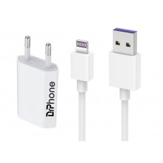 DrPhone LS1 USB Lader Stekker Oplader + Kabel 2.4A- 1 Meter - Oplaadkabel – Adapter – Geschikt voor o.a Apple iPhone /iPad/iPod