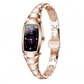 DrPhone Ladies D2 - Luxe Sieraad Smartwatch - Touchscreen - Kleurendisplay - Horloge voor Vrouwen - Slimme Watch - Goud