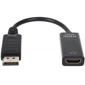 DrPhone DNH DisplayPort 1.2 Mannelijk naar HDMI 1.4 Vrouwelijk Adapter 4K@30HZ - Converter -Verguld – 0.20 CM - Zwart