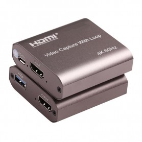 DrPhone HVC3 Audio Video Capture Card met Loop Out - HDMI naar HDMI & USB 3.0 – 4K 60Hz -Zwart