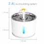 DrPhone AluPet - 2.4L Electrische Dispenser - Huisdieren - Waterautomaat - Fontein - Voor Kat / Hond Met 1 Koolstof Filter