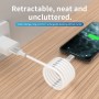 DrPhone MAG - 3A Kabel - Magnetisch Oprolsysteem - Geschikt voor Apple Lightning - iPhone - iPad - 1 Meter Oplaad kabel – Wit