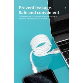 DrPhone MAG - 3A Kabel - Magnetisch Oprolsysteem - Geschikt voor Apple Lightning - iPhone - iPad - 1 Meter Oplaad kabel – Wit