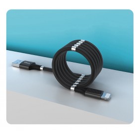 DrPhone MAG - 3A Kabel - Magnetisch Oprolsysteem - Geschikt voor Apple Lightning - iPhone - iPad - 1 Meter Oplaad kabel – Wit