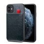 DrPhone - Pu Lederen - Siliconen Case - Geschikt voor iPhone 11 Pro Max - Kaarthouder – zwart