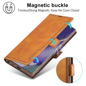 DrPhone CIMKEE 1 - Pashouder - PU leer - Magnetische Flip - Galaxy S21 plus - Bruin