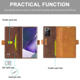 DrPhone CIMKEE 1 - Pashouder - PU leer - Magnetische Flip - Galaxy S21 plus - Bruin