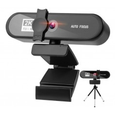 DrPhone WC7 4K Webcam – 3840* 2160p – met Microfoon/Statief en Privacykap - Autofocus - Groothoek – 8MP - Zwart