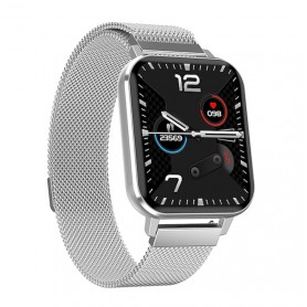 DrPhone CurvX2 - IP68 Waterdichte 1.78 Inch Grote Scherm - Smartwatch voor Mannen Vrouwen - ECG Hartslag Bloeddrukmeter - Zilver