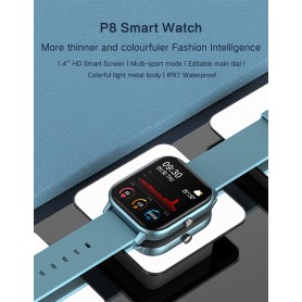 DrPhone GTE Smart - Smartwatch + Tracker - Notificaties - Hartslagmeter - Da Fit (NL App) - Voor iPhone / Samsung etc - Grijs