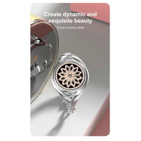 DrPhone Ladies ART - Smartwatch Vrouwen - Luxe Armband - Ultradunne Slimme Horloge - Hartslagmeter - Stappenteller - Zilver