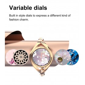 DrPhone Ladies ART - Smartwatch Vrouwen - Luxe Armband - Ultradunne Slimme Horloge - Hartslagmeter - Stappenteller - Zilver