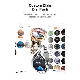 DrPhone Ladies ART - Smartwatch Vrouwen - Luxe Armband - Ultradunne Slimme Horloge - Hartslagmeter - Stappenteller - Zilver