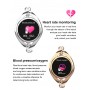 DrPhone Ladies ART - Smartwatch Vrouwen - Luxe Armband - Ultradunne Slimme Horloge - Hartslagmeter - Stappenteller - Zilver