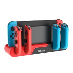 DrPhone NSD6 - 6 in 1 Dock - Oplaad Station – Geschikt voor Nintendo Switch – Joycon’s / Game-slots & USB 2.0– Zwart