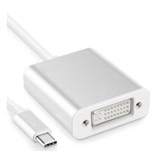 DrPhone - USB-C naar DVI Adapter 3.1 Display - 4K Converter - Laptop / Monitor / Beamer - Type C DVI Voor Macbook etc
