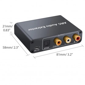 DrPhone ARC11 Audio-extractor - ARC - HDMI met digitale optische TOSLINK SPDIF/coaxiale en analoge 3,5 mm L/R stereo