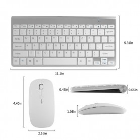 Elementkey V09 - Draadloos Toetsenbord - 2.4GHz - Muis - Geschikt voor Computer - Laptop - Wit