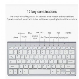 Elementkey V09 - Draadloos Toetsenbord - 2.4GHz - Muis - Geschikt voor Computer - Laptop - Wit