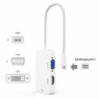 DrPhone Splitter 3 in 1 Mini Displaypoort Naar VGA & HDMI & DVI Monitor Adapter Kabel - High Performance Chips Wit
