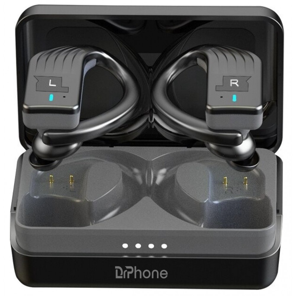 DrPhone T03 – Draadloze Oortjes – Noise Cancelling - Wireless – 5.0 – Ear-Hook Oordoppen - Draadloos – Zwart