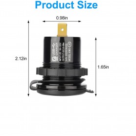 DrPhone CM17 – Sigaretten aanstekerplug (vrouwelijk) Autolader – 36W – 2 USB Qualcom 3.0 – Snellader - Voltmeter en Schakelaar