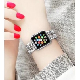 DrPhone KRL - Ketting Armband - Horlogeband - RVS Metalen Band voor Dames - Geschikt voor Apple Watch 42mm / 44mm - Rosegold