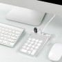 DrPhone UNK1 Numeriek Bedraad Toetsenbord -18 toetsen met 3 USB 2.0-poorten & Led licht – Zilver