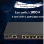 DrPhone ZSX4 - 1000Mb/s + 100Mb/s - 9 poorten Switch - RJ45 Gigabit Uplink - Lan Ethernet - VLAN Splitter - Netwerk Switch