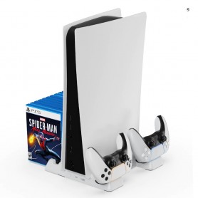 DrPhone PVK1 – 3 In 1 Console Verkoeler – Krachtige Koelsysteem – Controller Lader – Geschikt Voor Playstation 5 - Wit