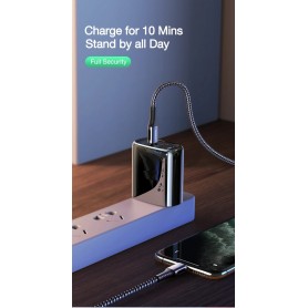 DrPhone CFL USB-C naar Lightning Oplaadkabel – PD ( power delivery) – 18W – Geschikt voor iOS Smartphones & iOS Tablets - Grijs