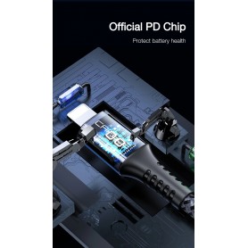DrPhone CFL USB-C naar Lightning Oplaadkabel – PD ( power delivery) – 18W – Geschikt voor iOS Smartphones & iOS Tablets - Grijs