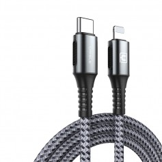 DrPhone CFL USB-C naar Lightning Oplaadkabel – PD ( power delivery) – 18W – Geschikt voor iOS Smartphones & iOS Tablets - Grijs