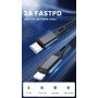 DrPhone UNL2 USB-C naar Lightning 9V Snelle Oplaadkabel –20W – Nylon - Geschikt voor iOS Smartphones & iOS Tablets - Data Sync