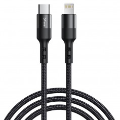 DrPhone UNL3 USB-C naar Lightning 9V Snelle Oplaadkabel –20W –Geschikt voor iOS Smartphones & iOS Tablets -Data Sync -2M