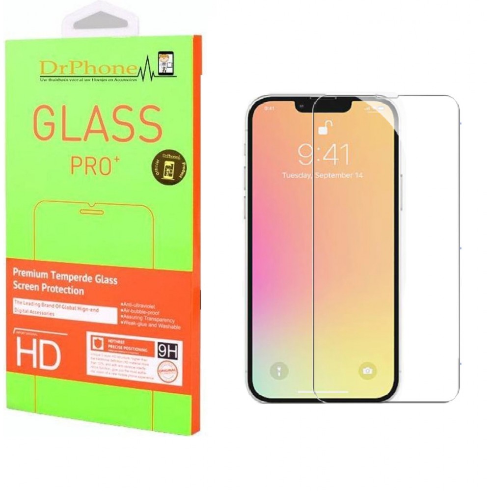 evolutie Prestige Pretentieloos DrPhone – Glazen screen protector – Tempered glas - 9H – Geschikt voor iOS  Smartphone 13