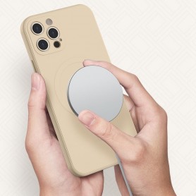 DrPhone YCA1 - Siliconen Hoesje – Magnetisch - TPU – Back Cover – 6,1 Inch - Geschikt voor iOS Smartphone 13 Pro - Khaki