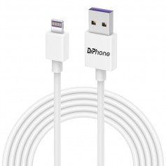DrPhone® - Gecertificeerde 2 Meter Lightning naar USB kabel - 8-pin Oplaadkabel - TPE Materiaal - Veilig laden - Wit