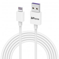 DrPhone® - Gecertificeerde 3 Meter Lightning naar USB kabel - 8-pin Oplaadkabel - TPE Materiaal - Veilig laden - Wit