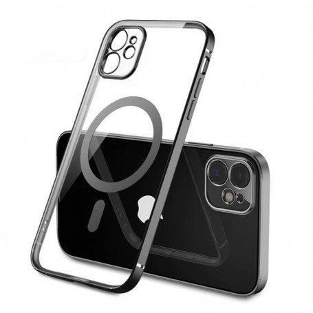DrPhone YCA2 - Siliconen Hoesje – Magnetisch - Back Cover – 6,1 - Geschikt voor iOS Smartphone 13 - Transparant/