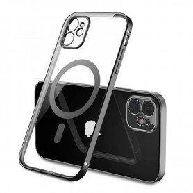 DrPhone YCA2 - Siliconen Hoesje – Magnetisch - Back Cover – 6,1 Inch - Geschikt voor iOS Smartphone 13 Pro - Transparant/Zwart