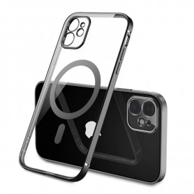 DrPhone YCA2 - Siliconen Hoesje - Back Cover – 6,1 Inch - Geschikt voor iOS Smartphone 12 Pro - Transparant/Zwart