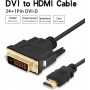DrPhone DVD1 High Speed DVI-D Dual Link naar HDMI adapter Kabel 1.8 METER - Goud vergulde connectoren Full HD