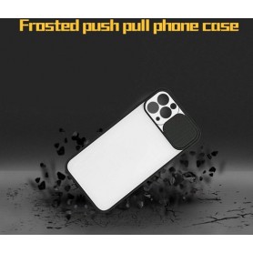 DrPhone GIH3 - TPU Bumper Case met Slide Camera Cover – Antislip - Geschikt Voor IOS Telefoon 13 Pro Max – Groen/transparant
