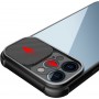 DrPhone GIH3 - TPU Bumper Armor Case met Slide Camera Cover – Antislip - Geschikt Voor IOS Telefoon 13 – Transparant/Zwart